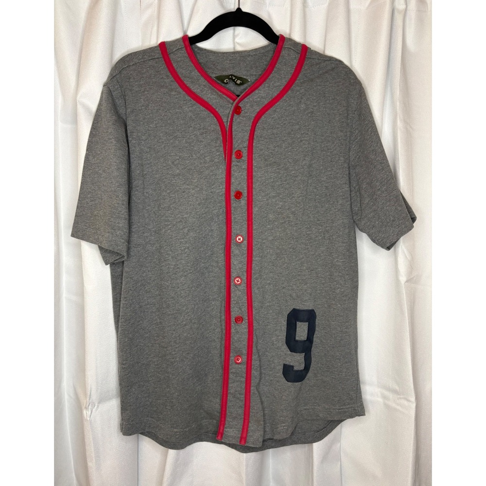 Vintage Orvis heritage Grey Knit ButtonUp Baseball Jersey Athletic Sportswear #9